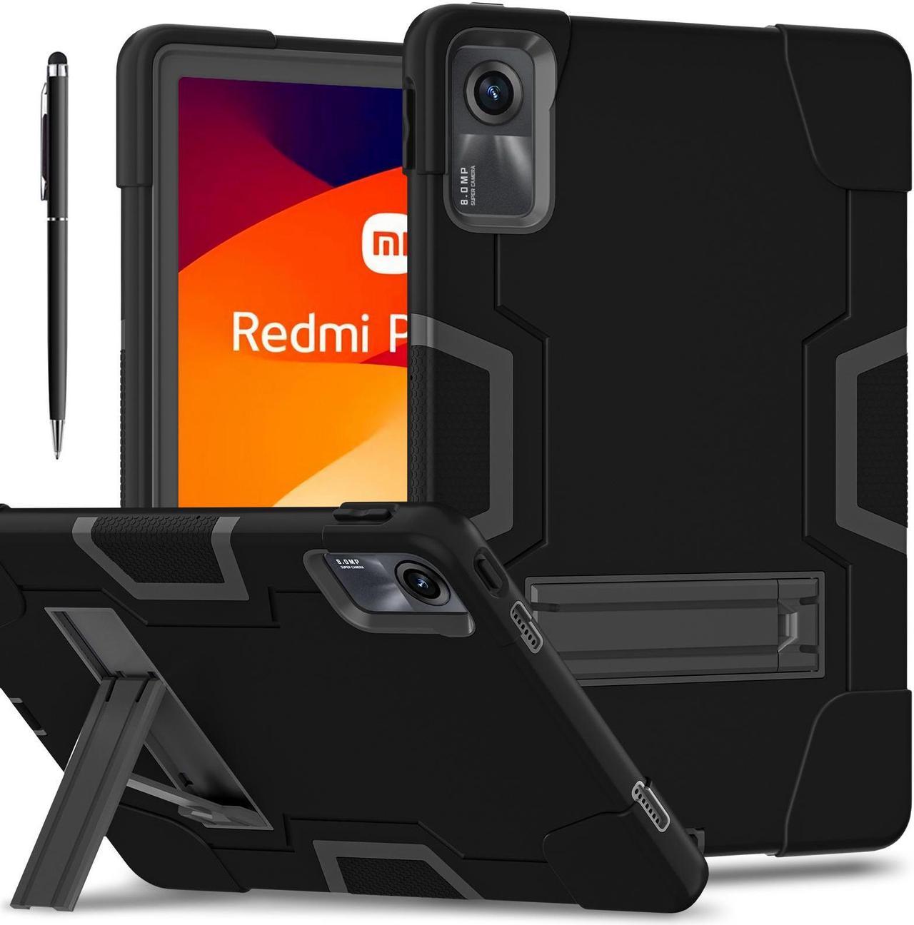 BONAEVER Case for Xiaomi Redmi Pad SE 11 inch 2023 with Kickstand, Heavy Duty Shockproof Protective Cover with Stylus Pen