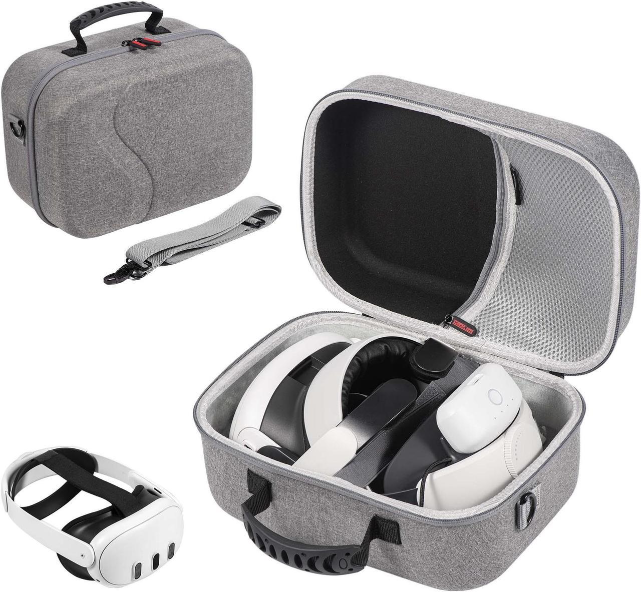 BONAEVER Carrying Case for Meta Quest 3, Hard Travel Case for Oculus Quest 3 with Elite Strap, Controllers and Other Accessories, Hard Case and Soft Lining for Travel and Storage