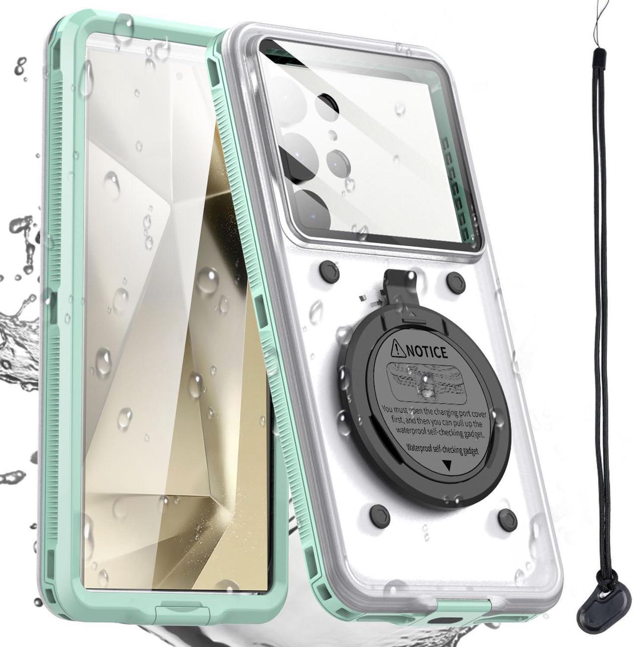 BONAEVER Waterproof Phone Case, Universal Self-Check Function Underwater Pouch Dry Bag Beach Travel Essentials Tech Gadgets for iPhone 15 14 13 11 12/Samsung S24/LG,Google/Xiaomi/Motorola Green