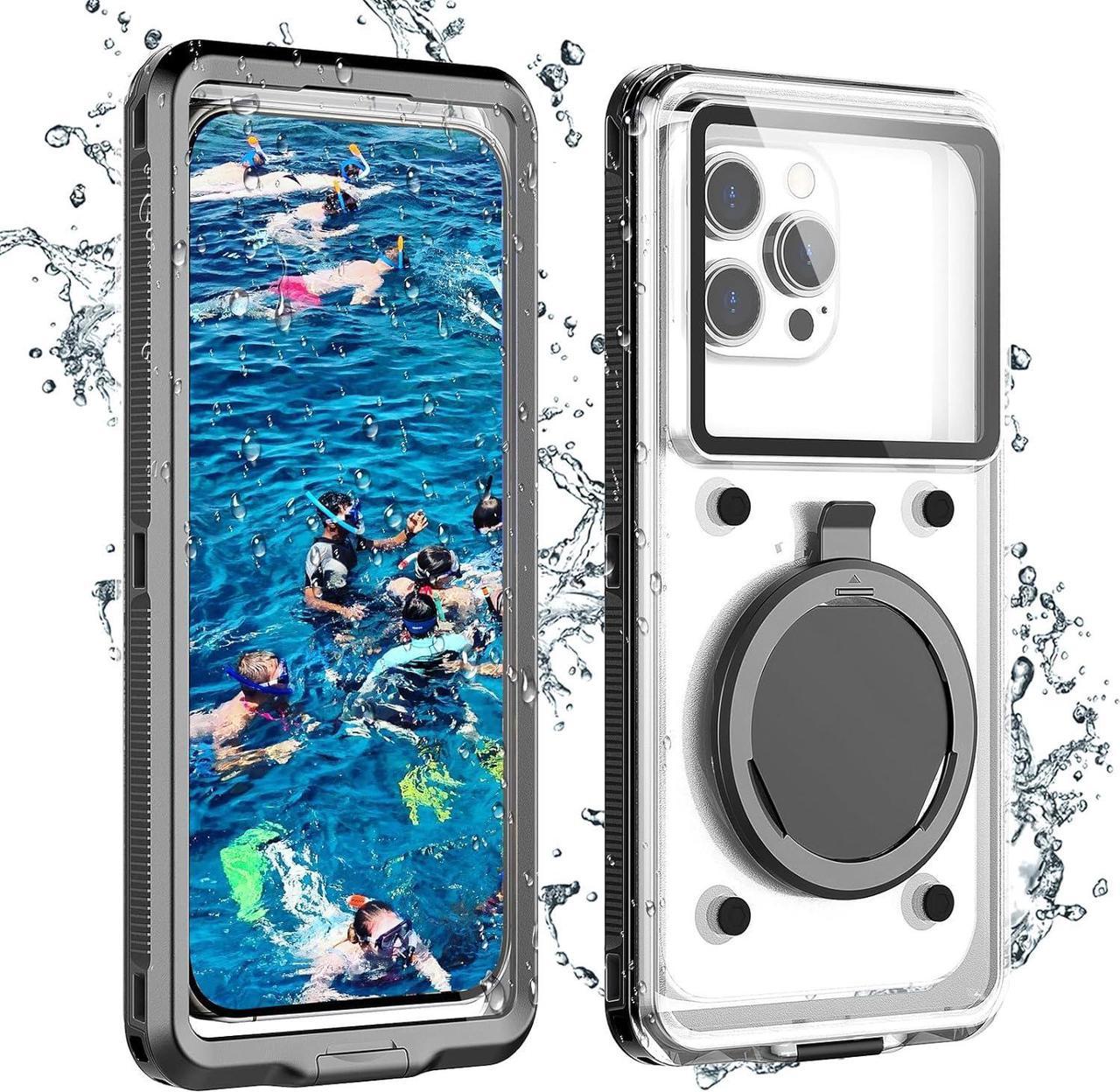 BONAEVER Diving Waterproof Phone Case for Snorkelling, Universal Self-Check Waterproof Underwater Photography Touchscreen Case For iPhone 15 14 13 11 12 Samsung Galaxy Motorola Google