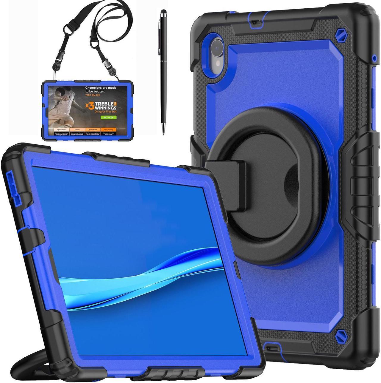 BONAEVER Case for Lenovo Tab M10 FHD Plus 10.3 inch 2nd Gen 2020 and Tab K10 2021 with Screen Protector Shockproof Protective Cover with Pen Holder Stand and Shoulder Strap Stylus Pen Blue