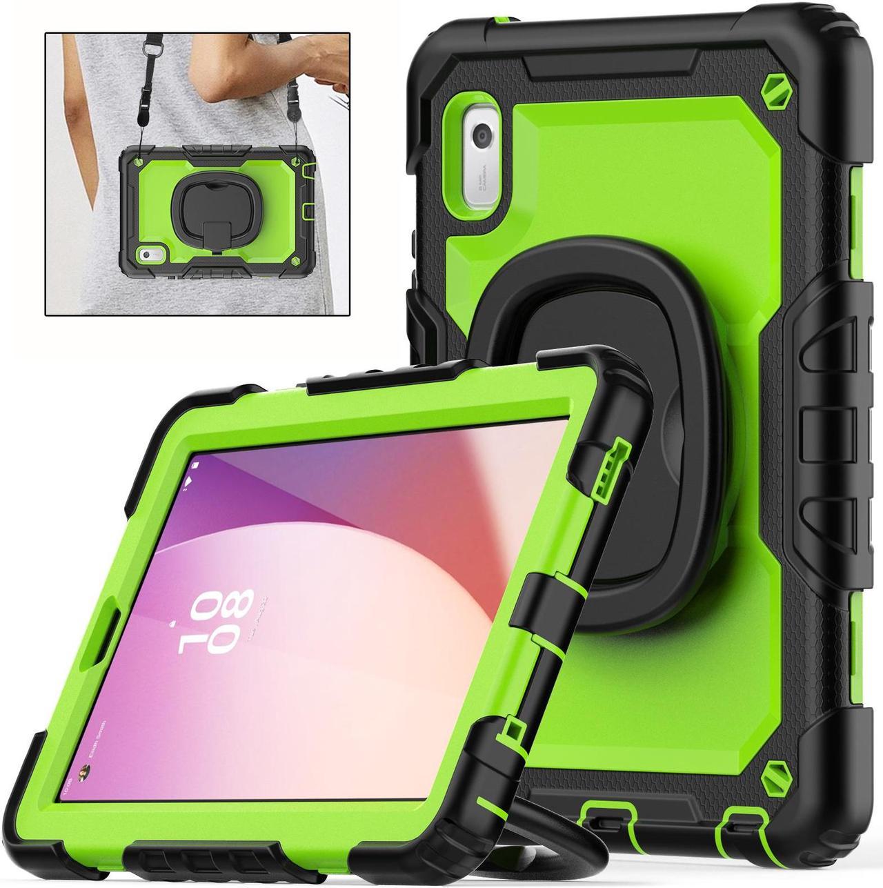 BONAEVER for Lenovo Tab M9 Case 9 inch TB-310FU with Screen Protector/Rotating Hand Strap/Stand/Shoulder Strap, [3-Layer Protective] Lenovo M9 HD Tablet Cover 9 inch 2023 Green