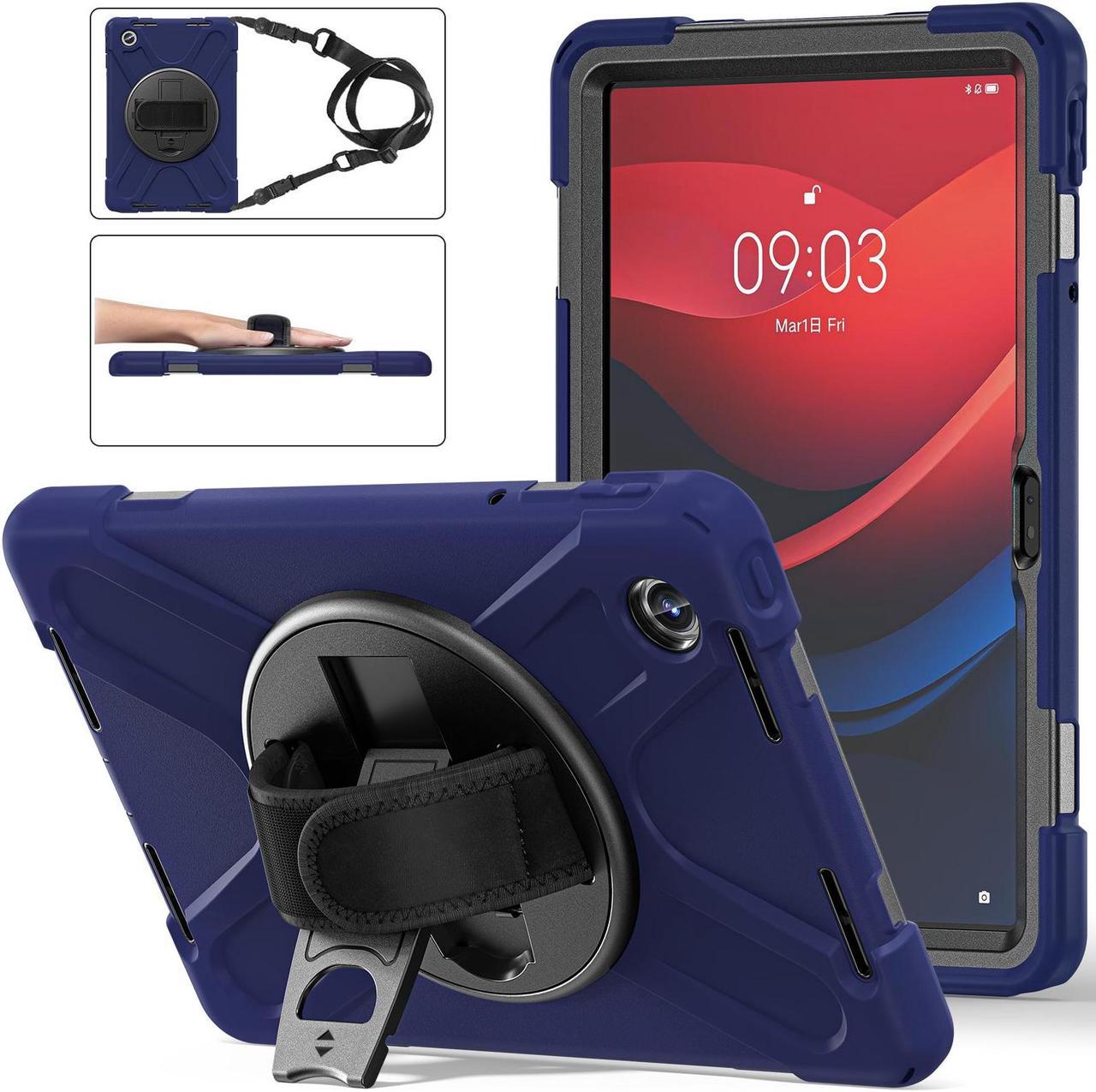 BONAEVER Case for Lenovo Tab M11 11 inch 2024 Model TB330FU TB330XU TB-331FC Protective Cover with S Pen Holder Stand Hand/Shoulder Strap Navy Blue