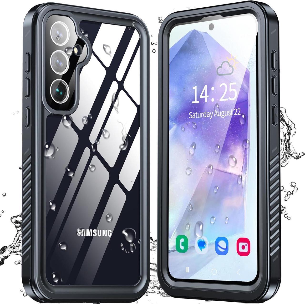 Samsung Galaxy A55 5G Case Waterproof, Galaxy A55 5G Phone Case with Built-in Screen Protector - Shockproof Dustproof Rugged Full Body Protective Cover for Samsung A55 5G Case 6.5", Black