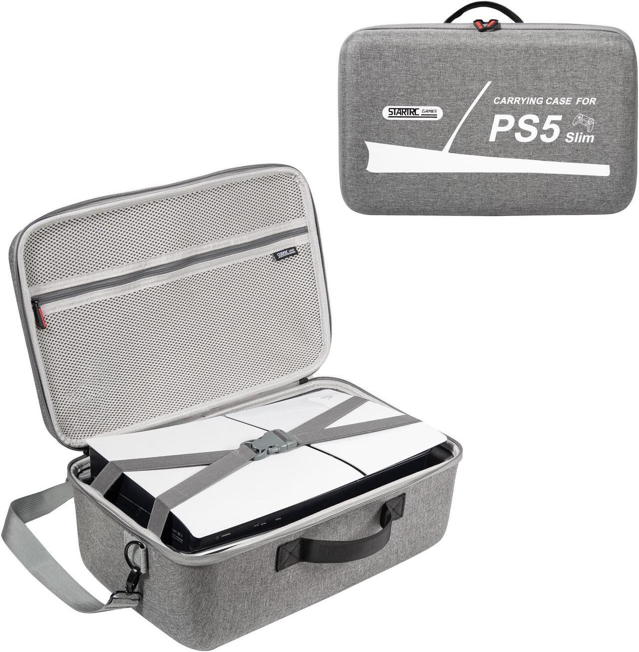 Main image of Carrying Case Compatible with PS5 Slim, Hard Shell Travel Case for Playstation 5 Slim Console Controller, Large Capacity Protective Storage Bag for VR Games Accessories