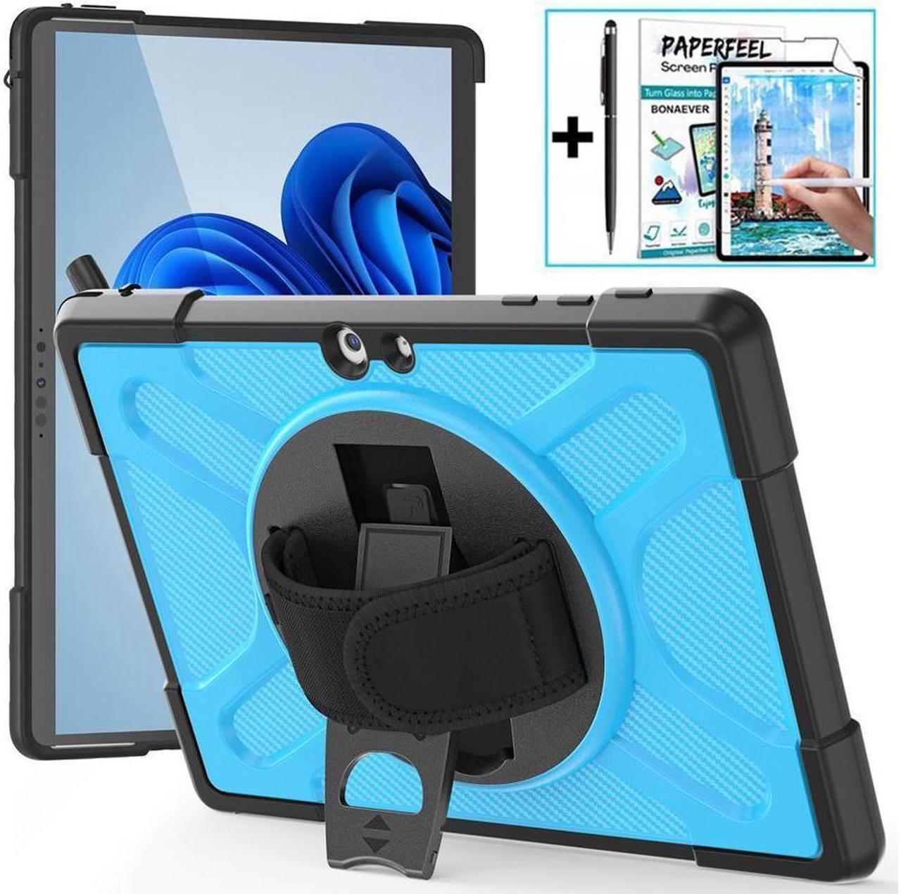 BONAEVER Case For Microsoft Surface Go 4 2023 / Surface Go 3 2021 / Surface Go 2 2020 / Surface Go 2018 Shockproof Cover with Stand and Shouder Strap,Pen Holder, Stylus Pen, Screen Protector Blue