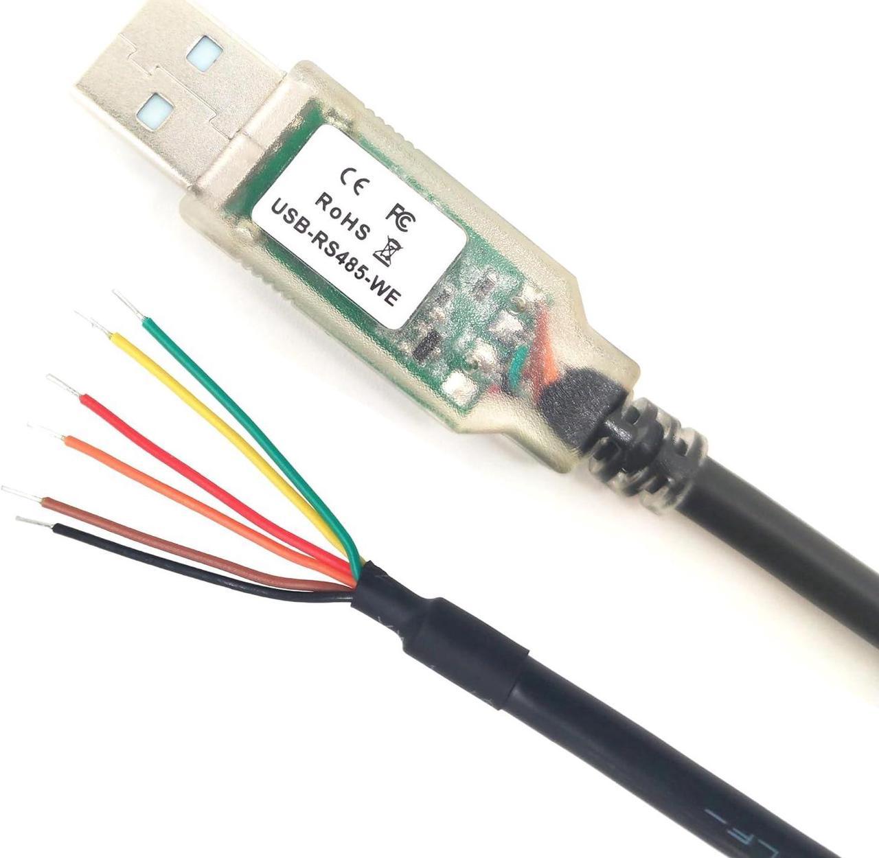 BONAEVER USB-RS485-WE-1800-BT Serial Cable, USB to RS485 WE UART Serial Adapter Converter Cable, USB-RS485-WE Cable, Built-in FT232RL Chip,6 Way Wire End,6 Feet