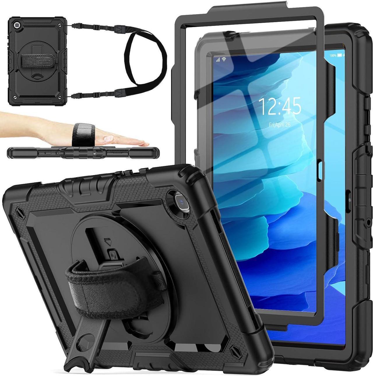 BONAEVER For Samsung Galaxy Tab A7 Case 2022 2020 SM-T503/T509/T500/T505/T507 with Screen Protector for Kids Shockproof Cover with S Pen Holder Stand and Hand Strap Shoulder Strap