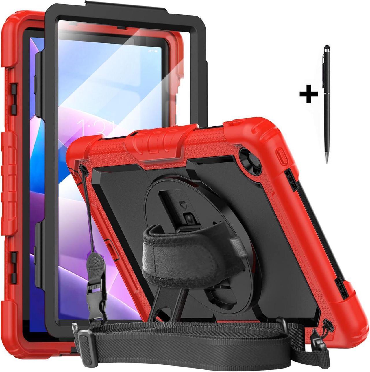 BONAEVER Case for Lenovo Tab M10 Plus 3rd Gen 10.6 inch 2022 Model TB-125F TB-128FShockproof Cover with 360 Rotating Stand /Hand Strap[Screen Protector] Shoulder Strap S Pen Holder