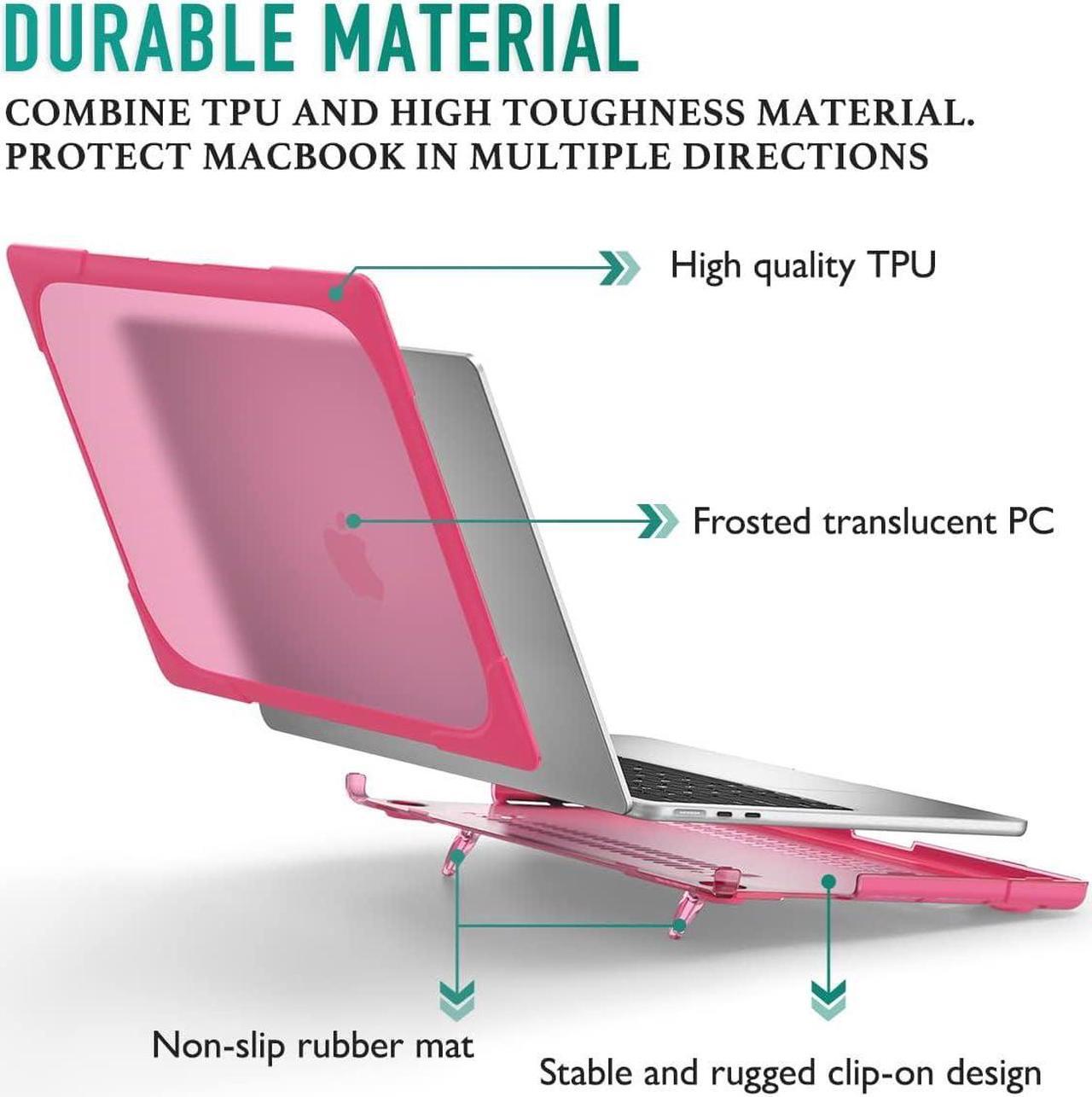 Alt view image 5 of 7 - BONAEVER for MacBook Air 13.6 inch Case 2025 2024 2022 Model M4 A3240 A2681 M2 A3113 M3, Heavy Duty Shockproof Protective Hard Shell with Fold Kickstand & Keyboard Cover Screen Protector