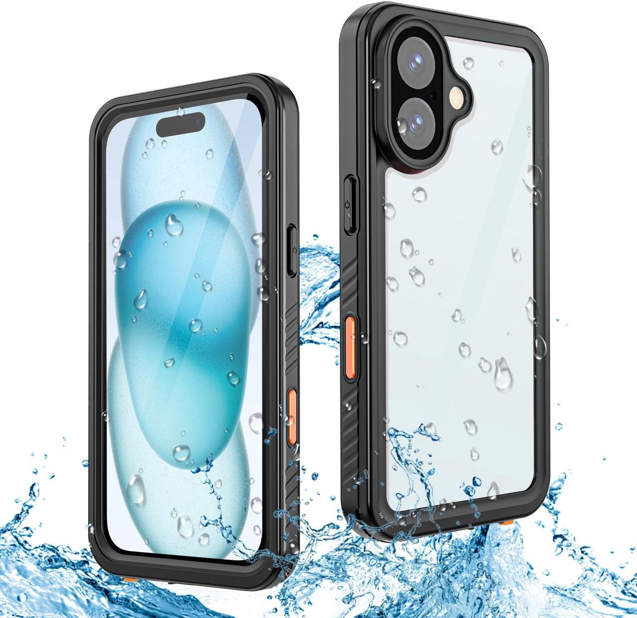 BONAEVER For iPhone 16 Plus Case Waterproof, [Military Grade Shockproof][Glass Camera Protector & Built-in Screen Protector][IP68 Underwater][Dustproof][Dropproof] Phone Cover