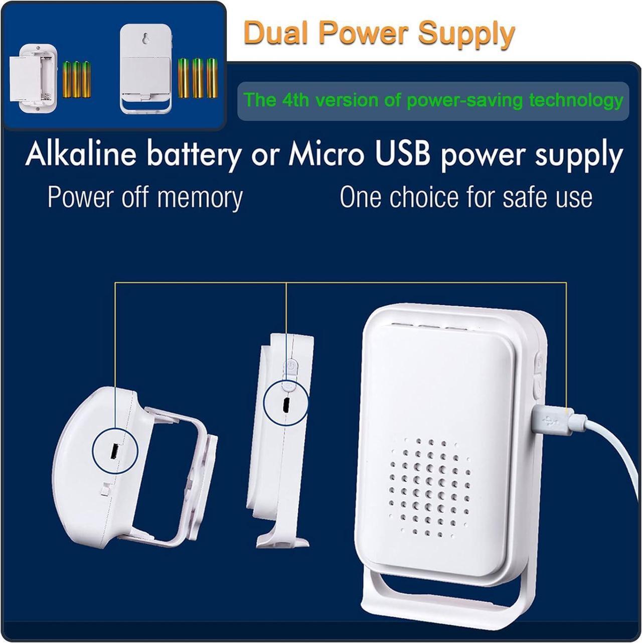 Alt view image 5 of 7 - BONAEVER Motion Sensor Detector Door Chime for Business Store Entry Alert, Welcome Buzzer Monitor Doorbell Alarm for Home Elderly, LED Indicators & Vibration (1 Sensor & 1 Receiver)
