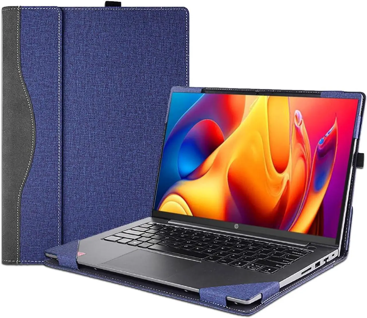 Main image of BONAEVER Laptop Cover Case for 15.6 inch HP Probook 450 G8 G9 G10 & HP Probook 455 G8 G9 G10 & HP ProBook 650 G8 Sleeve, Separable PU Leather Protective Sleeve Accessories with Pencil Holder Blue