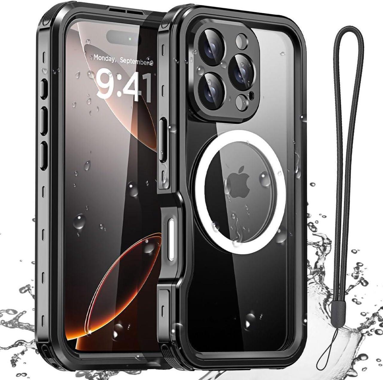 BONAEVER Waterproof Case for iPhone 16 Pro Max 6.7 inch with MagSafe Snowproof,Dustproof and Shockproof, IP68 Certified Full Body Protection Fully Sealed Underwater Cover for iPhone 16 Pro Max 6.7"