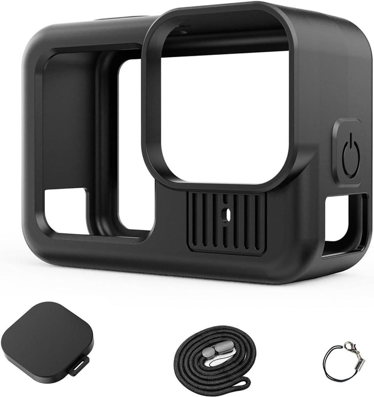 BONAEVER Silicone Case Suitable for GoPro Hero 13 Black, Silicone Rubber Soft Case Protector Cover with Lens Cover Cap Lanyard Accessories Bundle Kit for Hero 13 Black Action Camera