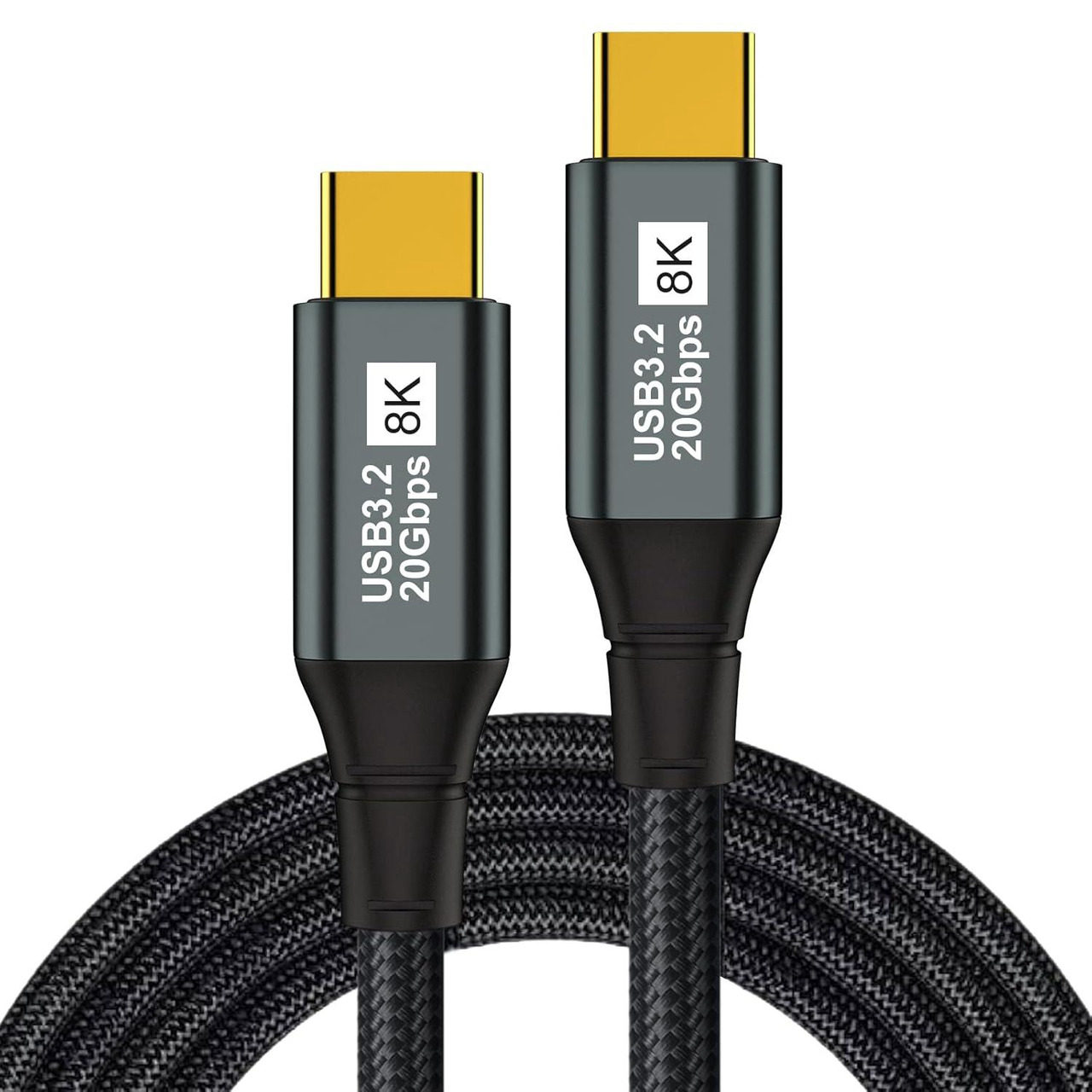 thumbnail image 2 of Vszerda 6.6ft USB-C To USB-C Monitor Cable - 80Gbps Data Transfer, Dual 8K HD Display, 240W Charging, Compatible With Thunderbolt 5/4/3 2 of 10