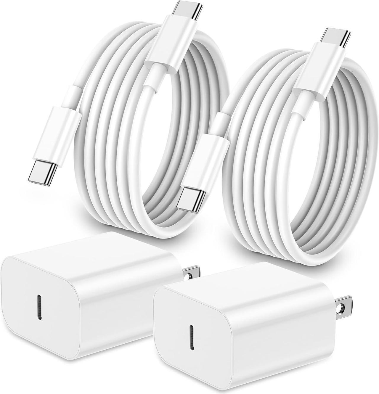 BONAEVER iPhone 16 15 Charger Fast Charging, 20W Apple iPad USB C Fast Charger,2Pack 6ft USB C Wall Charger Block for iPhone 16/16 Pro/16 Pro Max/15/15 Plus/15 Pro/15 Pro Max, iPad Pro/Mini, MacBook