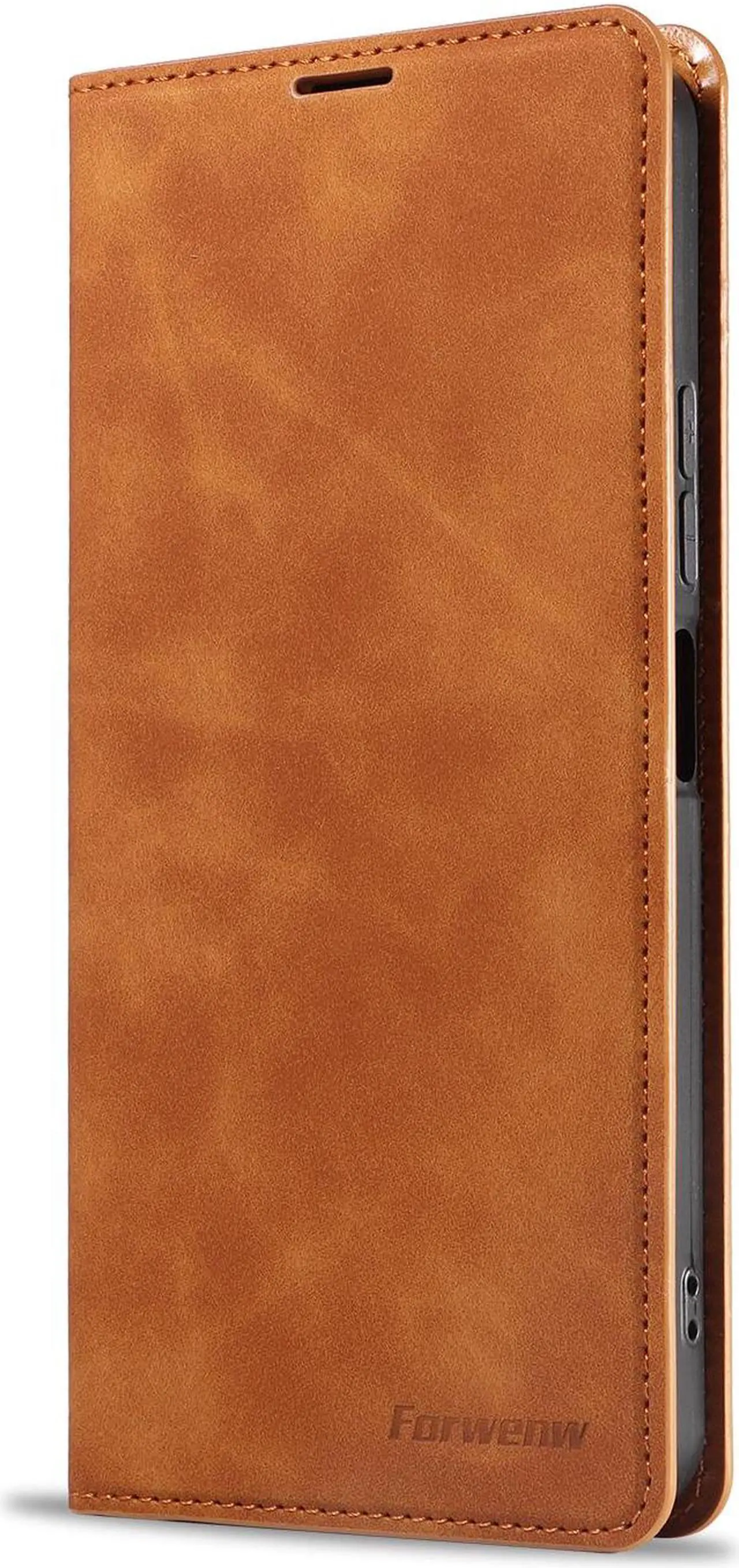Alt view image 6 of 7 - BONAEVER Case for Xiaomi Redmi Note 13 Pro Plus 5G Premium PU Leather Phone Cover with Card Holder Stand, Shockproof Flip Wallet Cover Brown