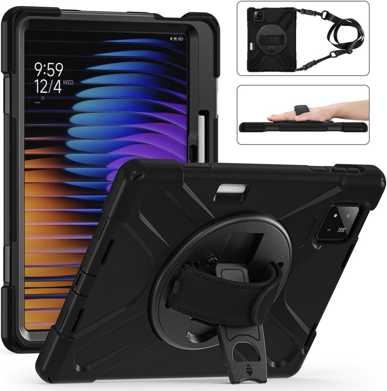 Main image of BONAEVER Case for Xiaomi Mi Pad 7 / Mi Pad 7 Pro 11.2 inch Released 2024, Shockproof Cover with 360 Rotate Stand Hand Strap Shoulder Strap Pencil Holder Protective Cover