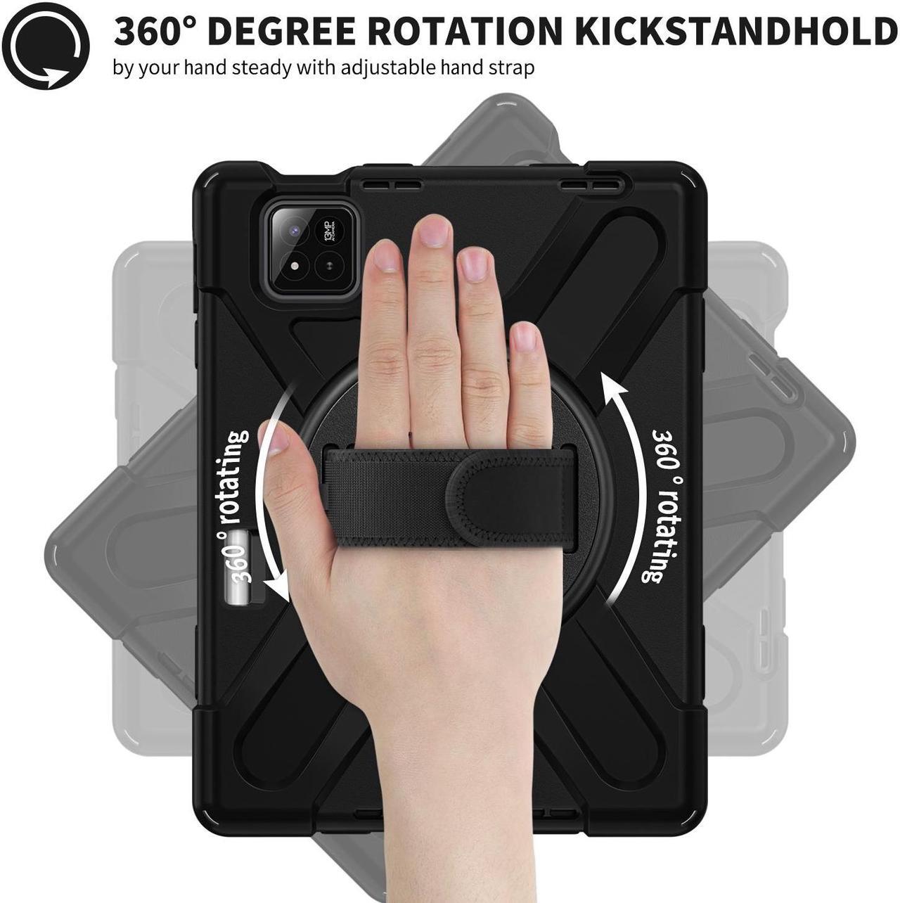 Alt view image 2 of 7 - BONAEVER Case for Xiaomi Mi Pad 7 / Mi Pad 7 Pro 11.2 inch Released 2024, Shockproof Cover with 360 Rotate Stand Hand Strap Shoulder Strap Pencil Holder Protective Cover
