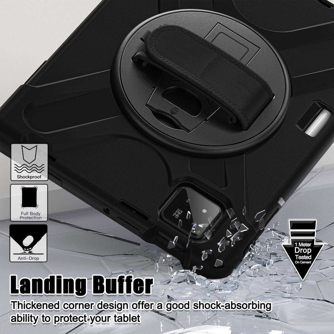 Alt view image 3 of 7 - BONAEVER Case for Xiaomi Mi Pad 7 / Mi Pad 7 Pro 11.2 inch Released 2024, Shockproof Cover with 360 Rotate Stand Hand Strap Shoulder Strap Pencil Holder Protective Cover