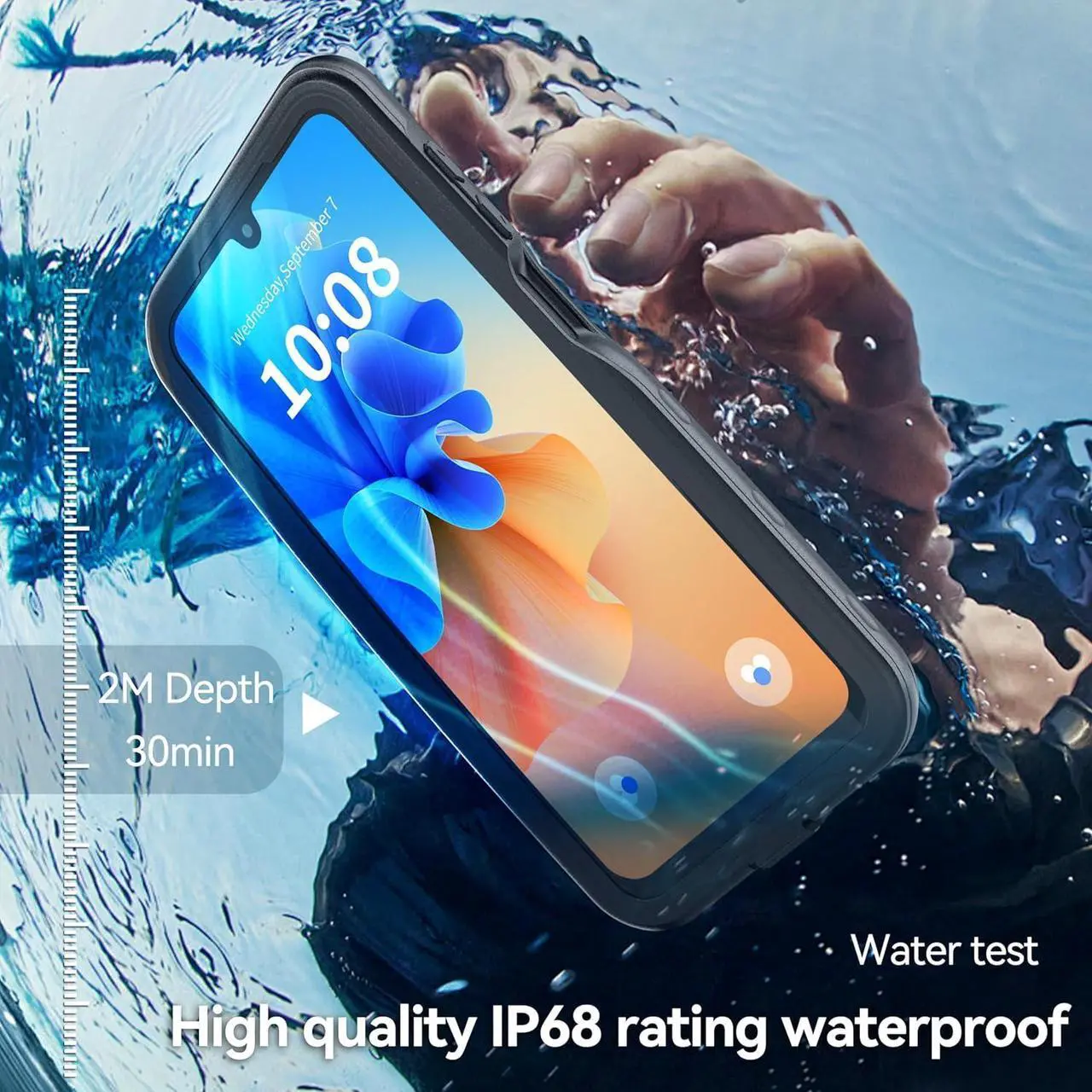 Alt view image 3 of 7 - BONAEVER for Samsung Galaxy A26 5G Phone Case, IP68 Waterproof Dustproof, Built-in Screen Protector, Rugged Full Body Shockproof Protective Cover for Galaxy A26 5G 6.64 Inch 2025