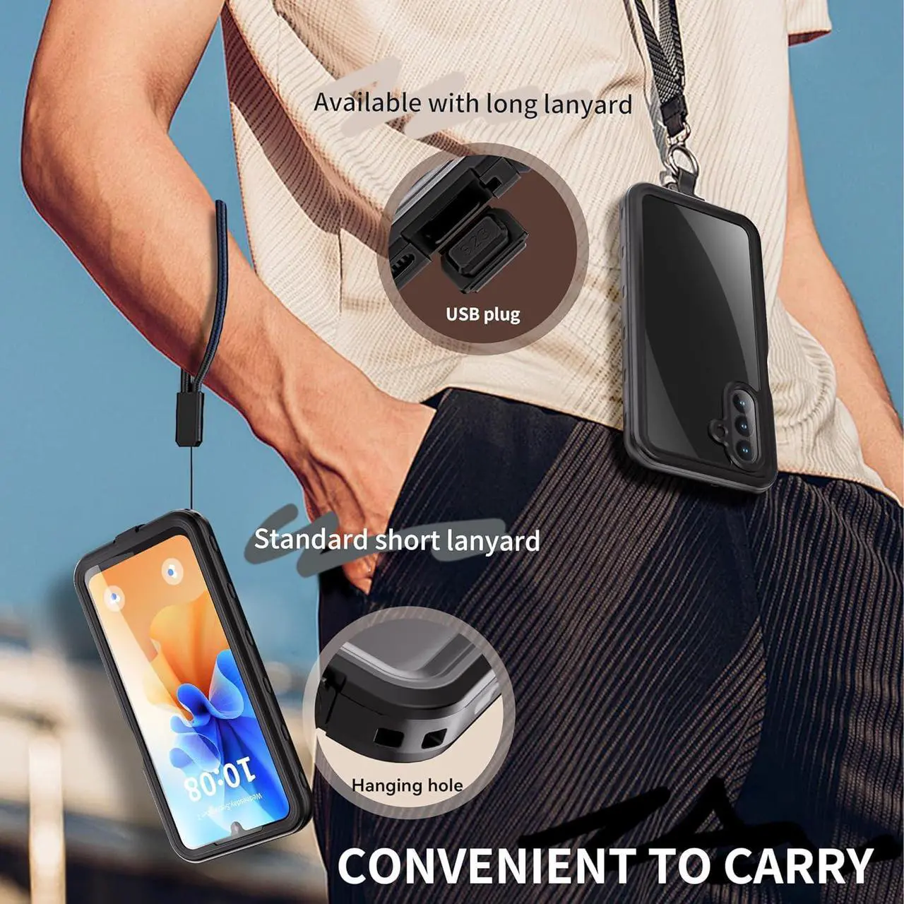 Alt view image 5 of 7 - BONAEVER for Samsung Galaxy A26 5G Phone Case, IP68 Waterproof Dustproof, Built-in Screen Protector, Rugged Full Body Shockproof Protective Cover for Galaxy A26 5G 6.64 Inch 2025