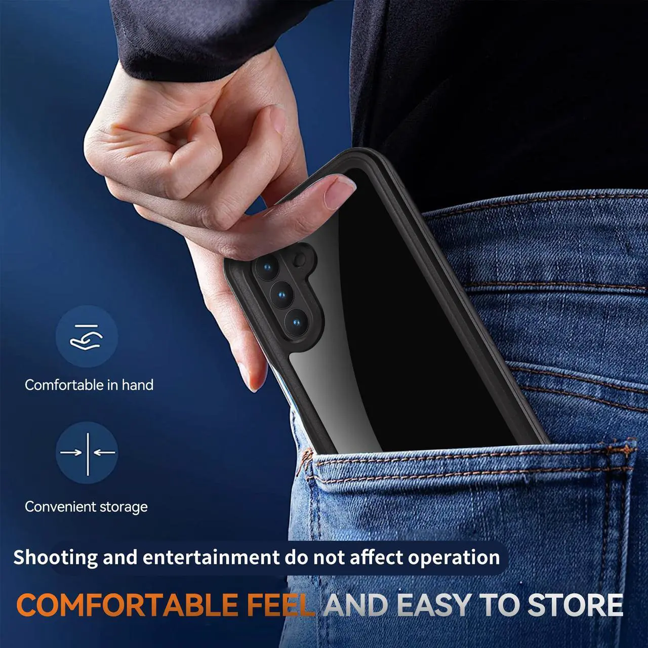 Alt view image 7 of 7 - BONAEVER for Samsung Galaxy A26 5G Phone Case, IP68 Waterproof Dustproof, Built-in Screen Protector, Rugged Full Body Shockproof Protective Cover for Galaxy A26 5G 6.64 Inch 2025