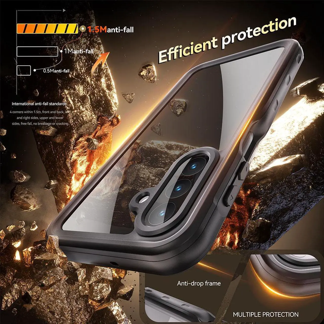 Alt view image 2 of 7 - BONAEVER for Samsung Galaxy A26 5G Phone Case, IP68 Waterproof Dustproof, Built-in Screen Protector, Rugged Full Body Shockproof Protective Cover for Galaxy A26 5G 6.64 Inch 2025