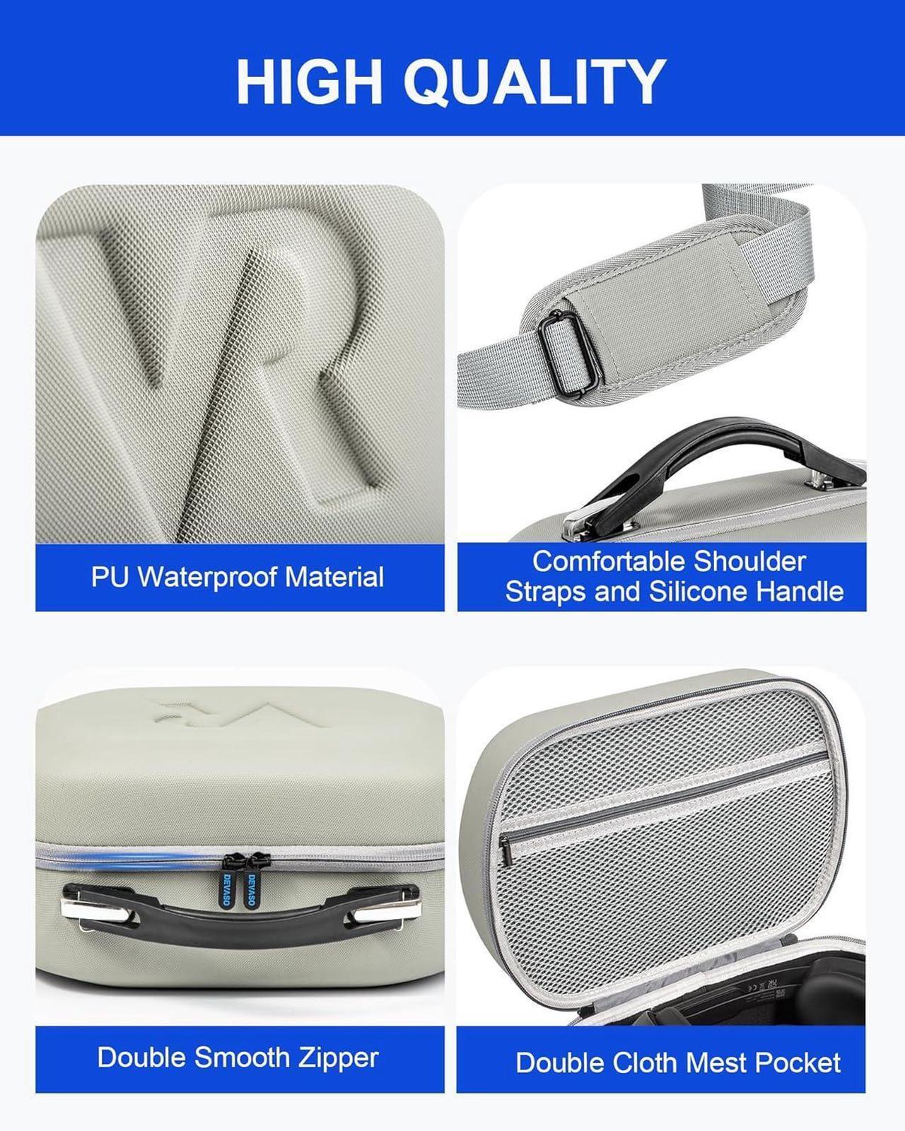 Alt view image 2 of 7 - BONAEVER Hard Carrying Case for Meta Quest 3 / Quest 3S, VR Gaming Headset Controllers and Accessories Travel Storage Case for Vision Pro, Meta Quest 2, Quest Pro, Pico 4, Pico 4 Pro