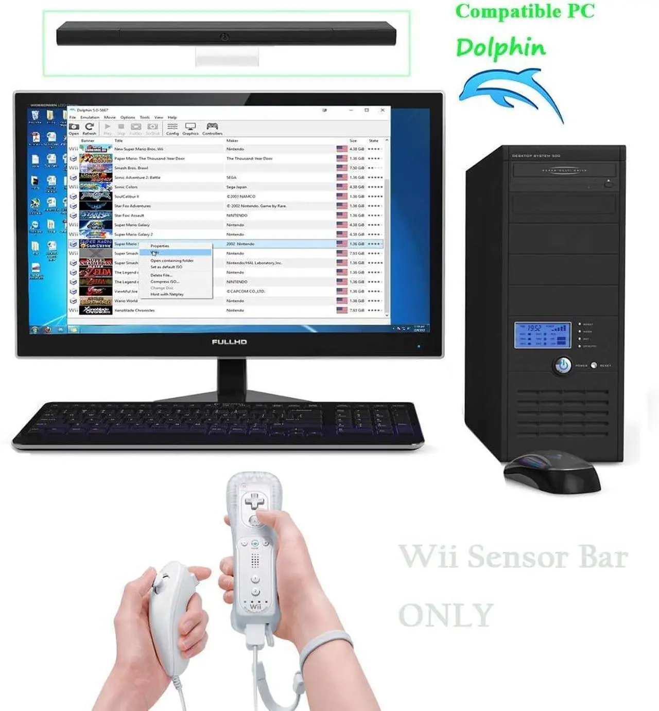 Alt view image 6 of 6 - BONAEVER Wii Wireless Sensor Bar, for Wii Sensor Bar Replacement Compatible with Nintendo Wii/Wii U Console with Stable Stand, Black Silver