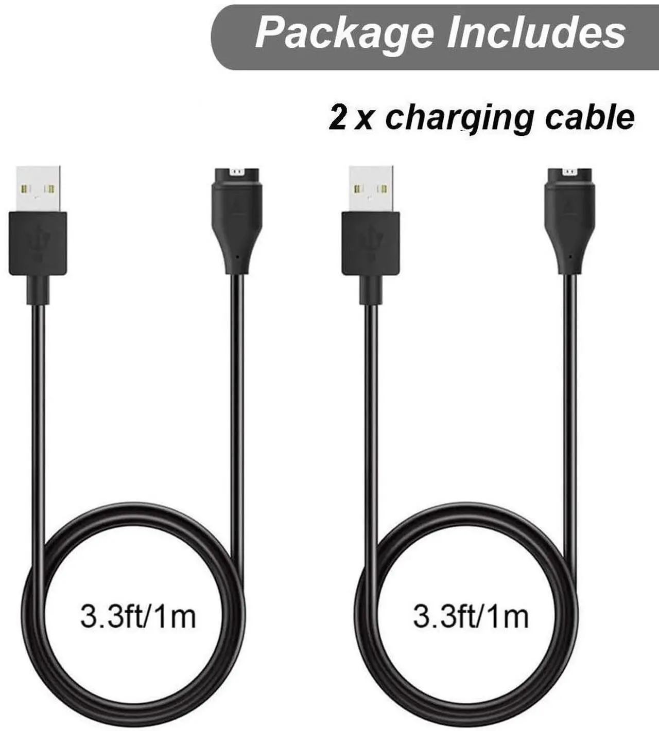 Alt view image 6 of 6 - BONAEVER Charger for Garmin Forerunner 45 55 245 255 265 745 945 955 965, Approach S10 S12 S40 S42 S60 S70, Vivoactive 3 4 4S, Instinct Venu 2 2S Plus Fenix 8 7 7S 7X 6 5 Charging Cable [2Pack, 3.3ft]