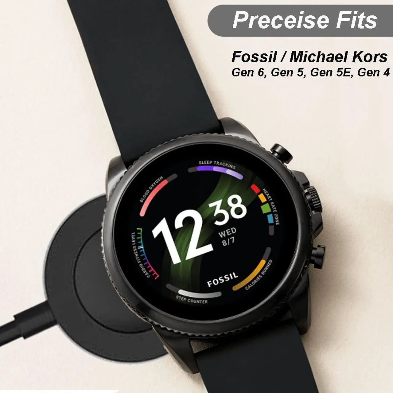 Alt view image 5 of 6 - BONAEVER Charger for Fossil Gen 6 / Gen 5 / Gen 4 / Sport, for Michael Kors Gen 6 / Gen 5E / Gen 5 / Gen 4 Smartwatch Magnetic Charging Cable