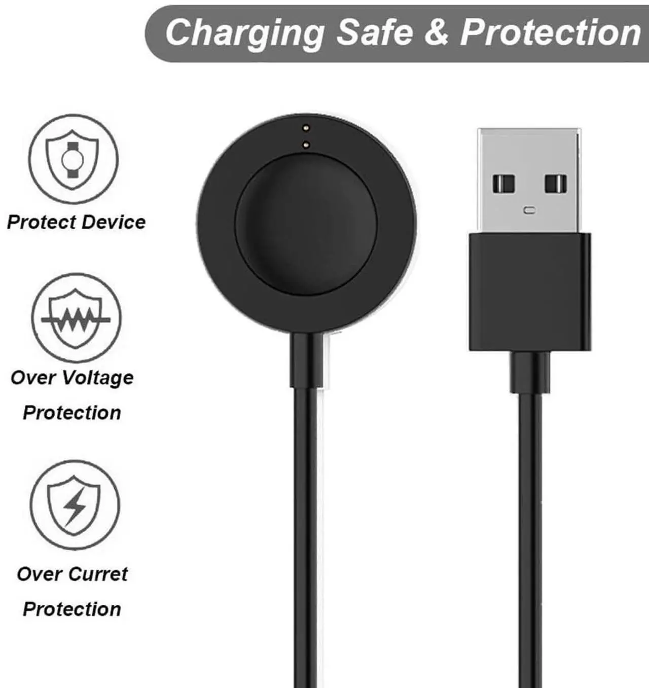 Alt view image 4 of 6 - BONAEVER Charger for Fossil Gen 6 / Gen 5 / Gen 4 / Sport, for Michael Kors Gen 6 / Gen 5E / Gen 5 / Gen 4 Smartwatch Magnetic Charging Cable