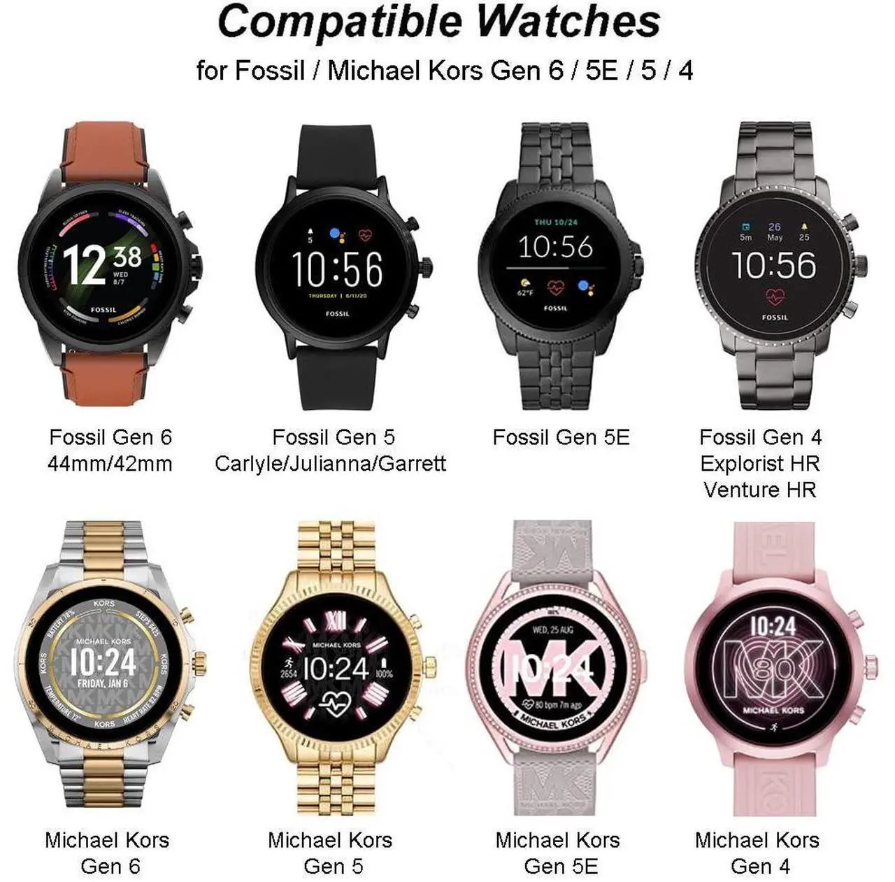 Alt view image 3 of 6 - BONAEVER Charger for Fossil Gen 6 / Gen 5 / Gen 4 / Sport, for Michael Kors Gen 6 / Gen 5E / Gen 5 / Gen 4 Smartwatch Magnetic Charging Cable