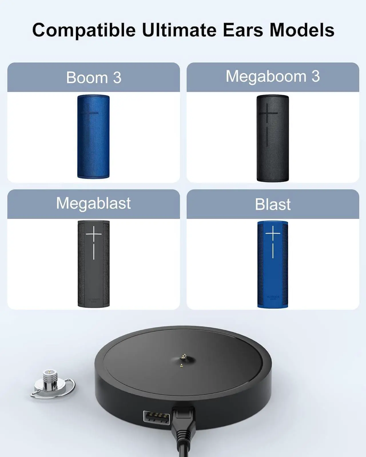 Alt view image 2 of 7 - BONAEVER Charging Dock Compatible with Ultimate Ears Boom 3, MEGABOOM 3, Blast & MEGABLAST Portable Waterproof Speaker (Not for Boom4/Megeboom 4)