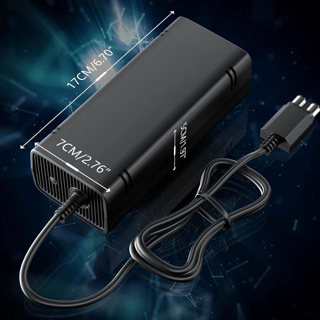 Alt view image 6 of 7 - BONAEVER Power Supply for Xbox 360 Slim with Power Cord, [2022 Enhanced Quieter Version] AC Adapter Power Brick Replacement Charger for Xbox 360 Slim Console