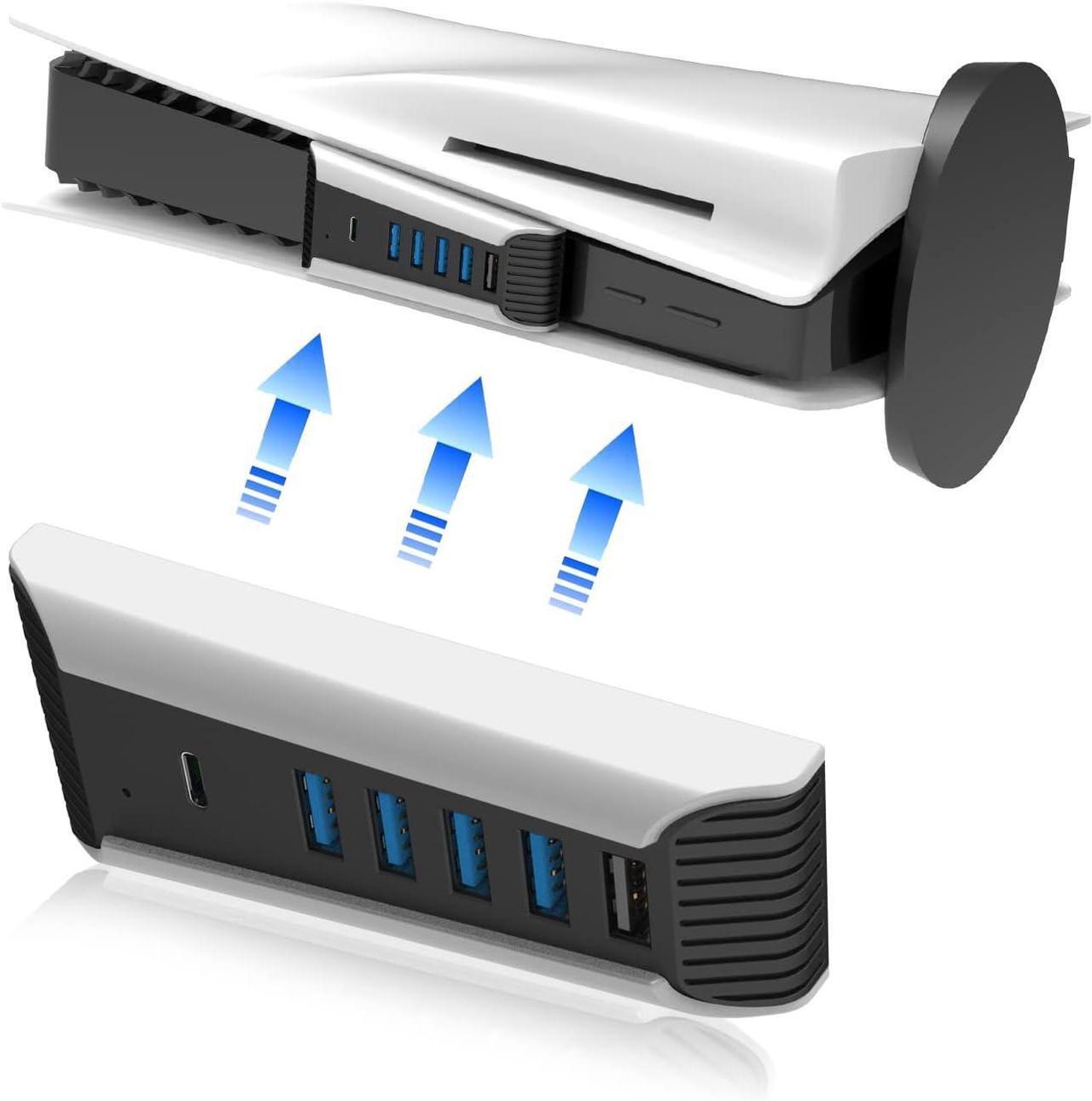 Alt view image 5 of 7 - BONAEVER 5 Port USB Hub for PS5, 5 in 1 High Speed USB Expansion Hub Charger Splitter Adapter with USB2.0 Type C Ports for PS5 Console
