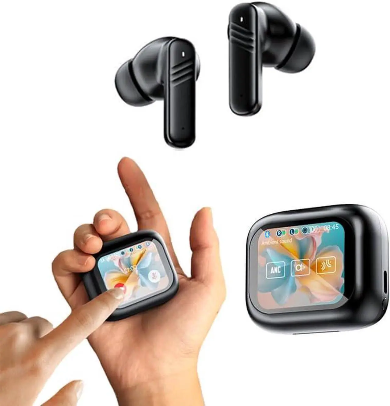 Main image of BONAEVER Wireless Earbuds Bluetooth Headphones Touch Screen Bluetooth Ear Buds with Built-in Mic Extra Comfort IPX5 Waterproof Headset 360 Stereo with Noise Cancellation