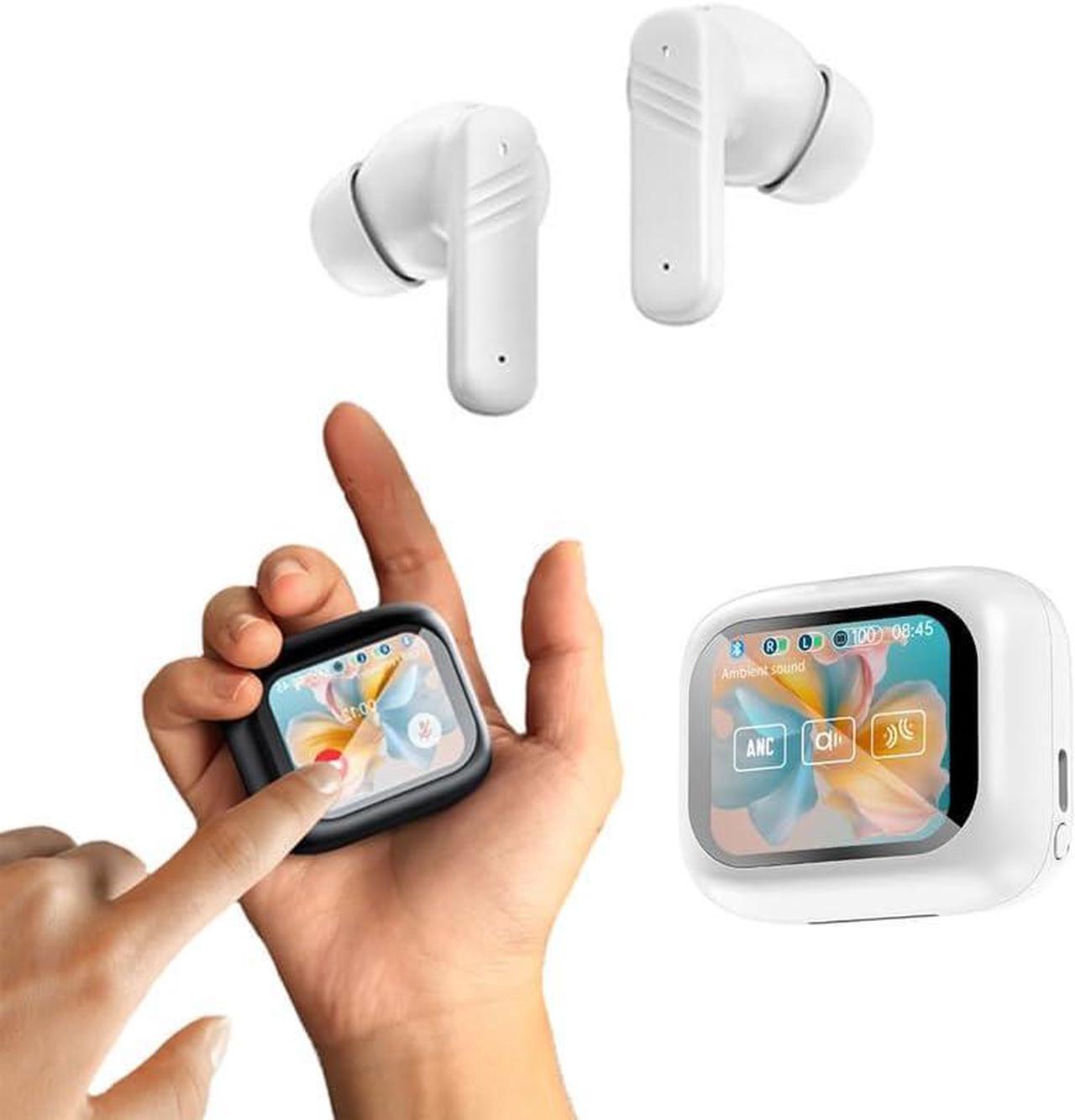 Main image of BONAEVER Wireless Earbuds Bluetooth Headphones Touch Screen Bluetooth Ear Buds with Built-in Mic Extra Comfort IPX5 Waterproof Headset 360 Stereo with Noise Cancellation White