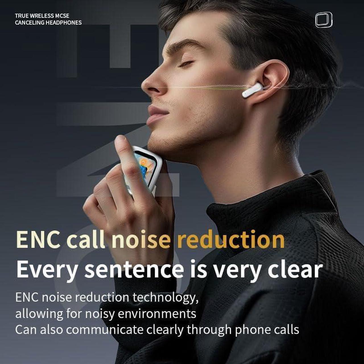 Alt view image 7 of 7 - BONAEVER Wireless Earbuds Bluetooth Headphones Touch Screen Bluetooth Ear Buds with Built-in Mic Extra Comfort IPX5 Waterproof Headset 360 Stereo with Noise Cancellation White