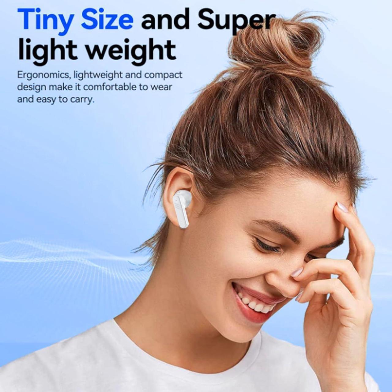 Alt view image 2 of 7 - BONAEVER Wireless Earbuds, Touch Screen Bluetooth 5.4 Ear Buds, ACN/ENC Noise Cancelling Earphones, IPX5 Waterproof In Ear HiFi Sound Stereo Wireless Heardphones White