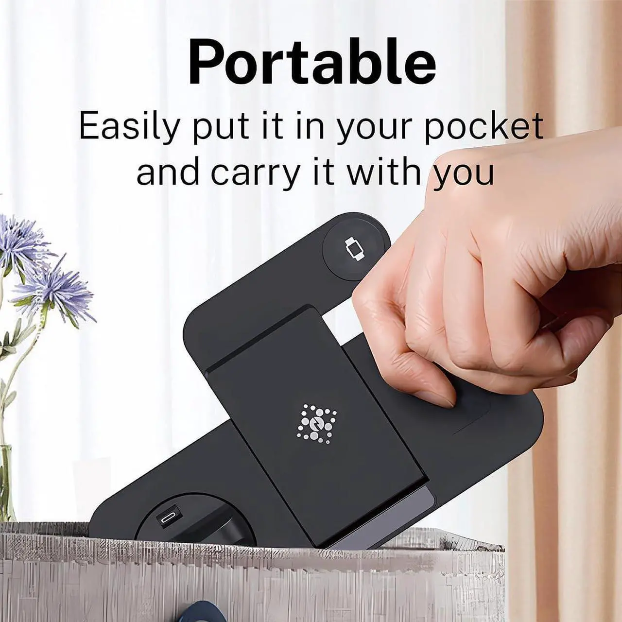 Alt view image 3 of 7 - BONAEVER 6-in-1 Fast Wireless Charging Station for iPhone 16/15/14/13 Series, Apple Watch Ultra/9/8/7/6/5/4/3/2/1, AirPods Pro/1/2,18W Qi-Certified Wireless Charger with QC 3.0 Adapter