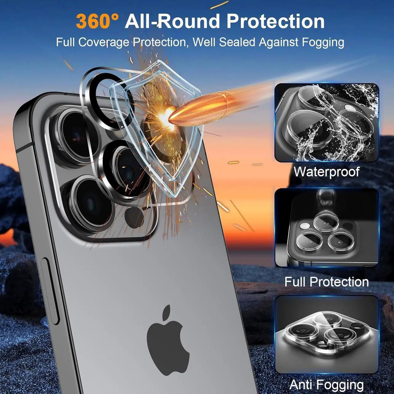 Alt view image 4 of 7 - BONAEVER 3 Pack Screen Protector for iPhone 16 Plus with 3 Pack Camera Lens Tempered Glass Protector, 6.7 Inch HD Clear 9H Hardness Full Coverage, Scratch Resistent, Easy Installation, Bubbles Free