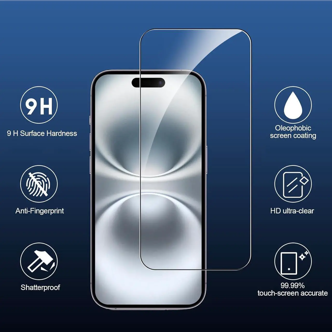 Alt view image 6 of 7 - BONAEVER 3 Pack Screen Protector for iPhone 16 Plus with 3 Pack Camera Lens Tempered Glass Protector, 6.7 Inch HD Clear 9H Hardness Full Coverage, Scratch Resistent, Easy Installation, Bubbles Free