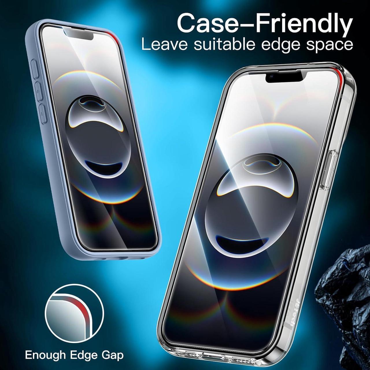 Alt view image 3 of 7 - BONAEVER Full Coverage Screen Protector for iPhone 16e 6.1-Inch 2025, 9H Tempered Glass Film, Case-Friendly, HD Clear, 3-Pack