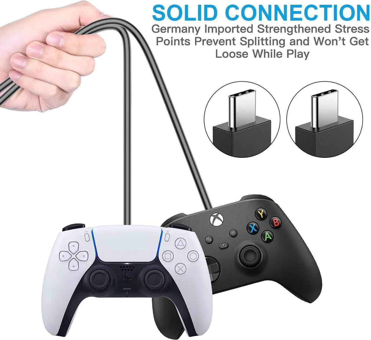 Alt view image 2 of 7 - PS5 Controller Charger 2 Pack 5FT OEM Original 3A Fast Charging Cable USB C to USB C Data Cord Wire Accessories for Playstation 5 DualSense, Xbox Series S X Core, Elite Series 2, Switch Controller