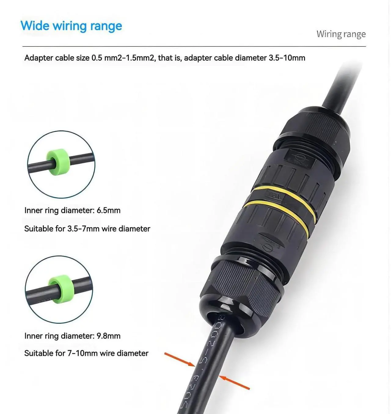 Alt view image 6 of 7 - BONAEVER Waterproof Electrical connectors,Outdoor Waterproof Electrical Trailer Junction Box,M16 Junction Box 2 pin 3 pin for 3.5-10 mm Cable Diameter Waterproof Extension Cord Connector Repair kit