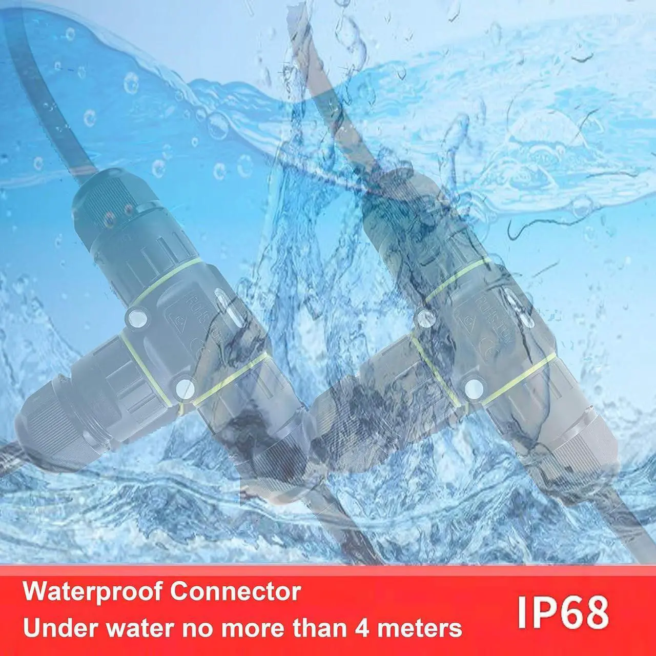 Alt view image 6 of 7 - BONAEVER IP68 Waterproof Cable Connector 3-Channel 3-Poles, Outdoor Waterprrof Junction Box Connector,Ideal for 2 or 3 Pin Cables Ø4-12mm,Use for Outdoor Billboards,Tunnel Lights,Road Landscape Lights