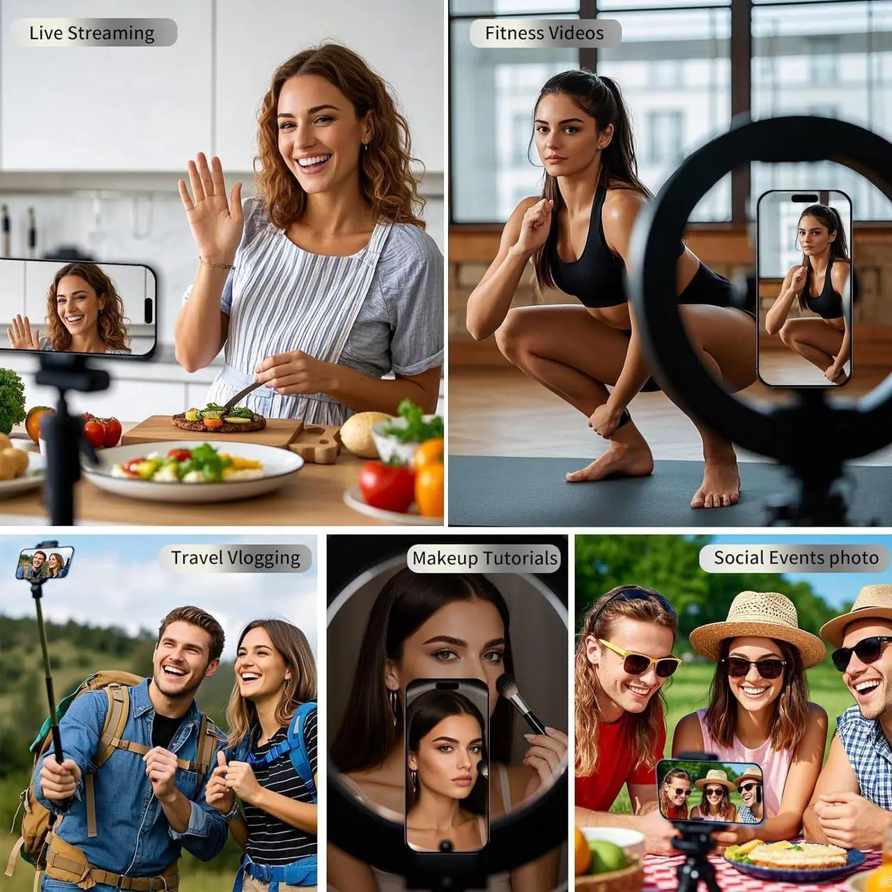 Alt view image 6 of 7 - BONAEVER Phone Vlog Selfie Monitor Screen, Magnetic Mount for MagSafe, Rear Camera for Selfie Vlog Live Stream, iPhone & Android Compatible, Wireless Connection